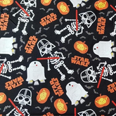 Camelot Fabrics Star Wars Schwarz Halloween Bedruckt, 100 % Baumwolle, 1,5 m, vorgeschnittene Mini-Rolle, 114 x 148 cm breit, zum Basteln, Quilten, Heimdekoration